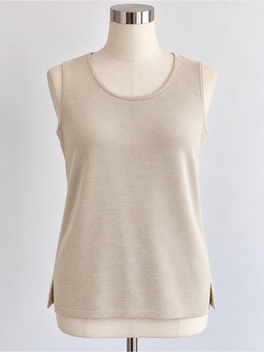 Vintage Side Effects of California Cream Knit Sleeveless Tunic Top Size L